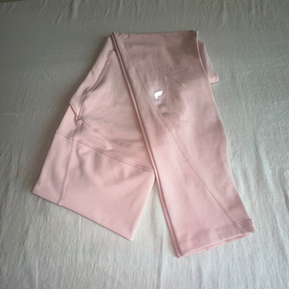Fabletics PureLuxe High Waisted Pocket Leggings Light Pink Yoga Pants L/XL Read